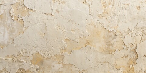 Fototapeta premium Creamy white stucco concrete wall texture featuring subtle cracks and imperfections, providing a rustic and distressed backdrop for product displays, mockups, and design elements.