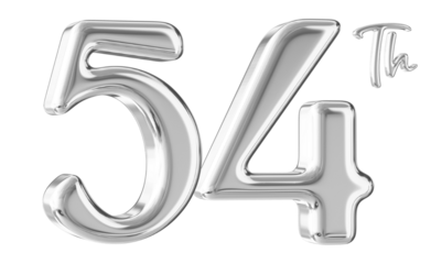 54th Anniversary Silver Number 3D