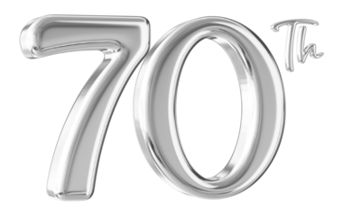 70th Anniversary Silver Number 3D