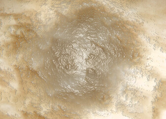 Glossy rough wall surface with a convex illuminated center close-up