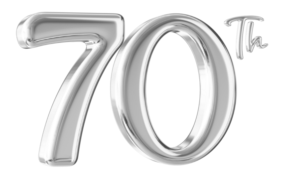 70th Anniversary Silver Number 3D - Powered by Adobe