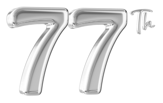 77th Anniversary Silver Number 3D