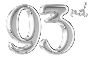 93rd Anniversary Silver Number 3D