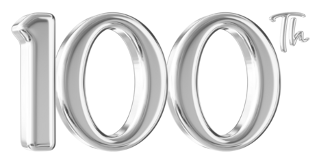 100th Anniversary Silver Number 3D