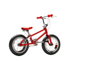 Kid red bicycle on transparent background