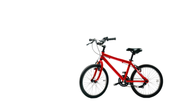 Kid red bicycle on transparent background
