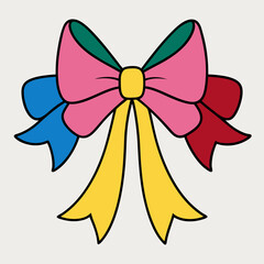 Bow and ribbon vector art illustration