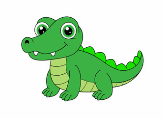 Fototapeta premium Vector illustration of a fierce crocodile with sharp teeth and scaly skin, perfect for wildlife, animal logos, and nature-themed designs.