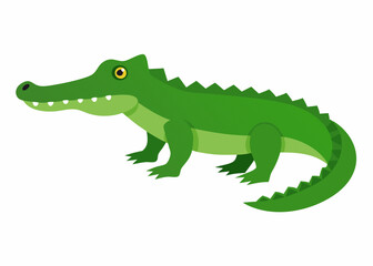 Vector illustration of a fierce crocodile with sharp teeth and scaly skin, perfect for wildlife, animal logos, and nature-themed designs.