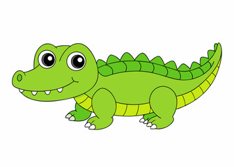 Vector illustration of a fierce crocodile with sharp teeth and scaly skin, perfect for wildlife, animal logos, and nature-themed designs.
