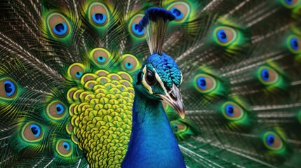 Peacock with Spread Feathers