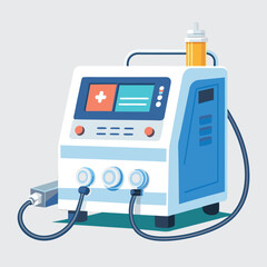 Medical ventilator machine colorful editable vector
