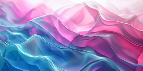 Obraz premium Abstract background with polygonal elements and wavy lines with light tones, smooth transitions, minimalistic composition.