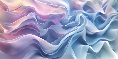 Obraz premium Abstract background with polygonal elements and wavy lines in light tones, smooth color transitions, minimalistic composition.