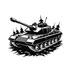 Military Tank Silhouette Vector