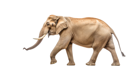 Big Male African Elephant on white or transparent background.

