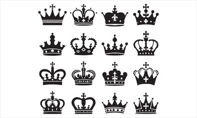 Medieval royal crown queen monarch king lord silhouette icons stock illustration
Crown - Headwear, Vector, Coronation, Logo, Queen Royal Person