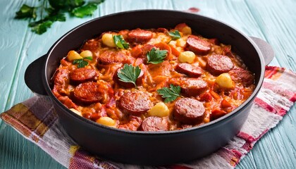 "Hearty Comfort: Italian Sausage Bake in One Dish"