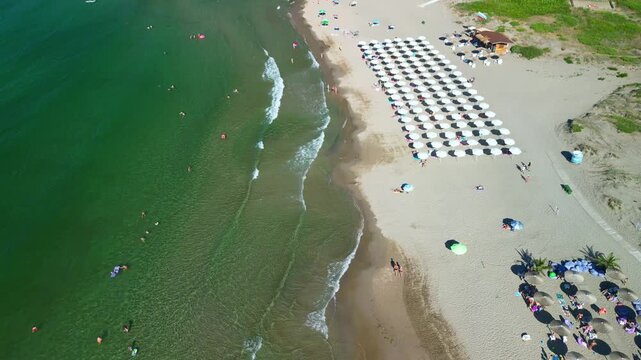 Drone view of Nestinarka Beach near town of Tsarevo, Burgas Region, Bulgaria
