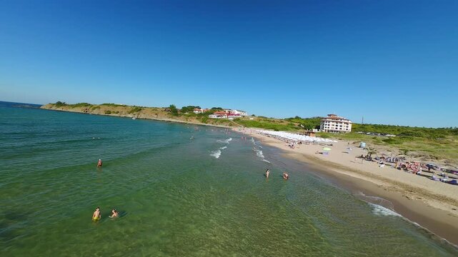 Drone view of Nestinarka Beach near town of Tsarevo, Burgas Region, Bulgaria