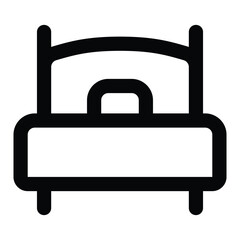 Simple Single Bed icon. The icon can be used for websites, print templates, presentation templates, illustrations, etc