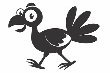 Fototapeta premium Turkey Bird Black Silhouette Vector Icon for Thanksgiving Logo Design - Isolated on White