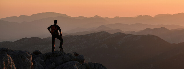 Man Watching a Beautiful Sunset