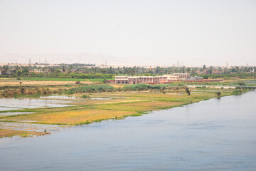 Beautiful view of Nile river and landscape in Luxor, Egypt