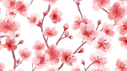 Fototapeta premium Beautiful Pink Cherry Blossoms on Tree Branches in Springtime