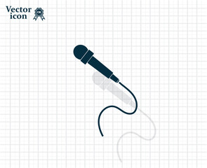 Dark colored vector icon with shadow on a light checkered background