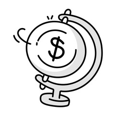A sketchy style icon of global finance 

