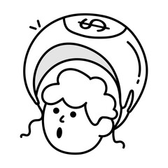 A sketchy style icon of inflation 

