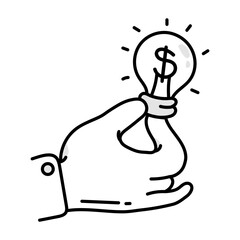 A money idea icon in doodle style 

