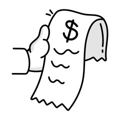 Receipt icon in doodle style 

