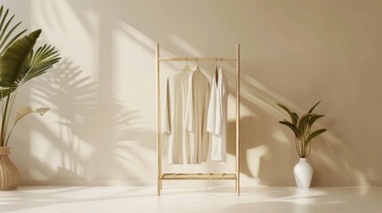 Minimalist Interior Design with Clothing Rack