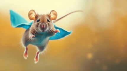 Fototapeta premium Superhero Mouse in Flight