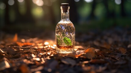 A Glass Bottle Filled with Life, a Reminder of Nature's Beauty