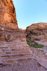 Landscapes in the Wadi Musa desert in Jordan near Petra