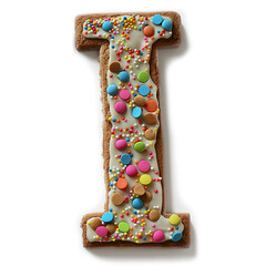 Weihnachtliche Buchstabenpl&auml;tzchen i mit Streuseln und Glasur