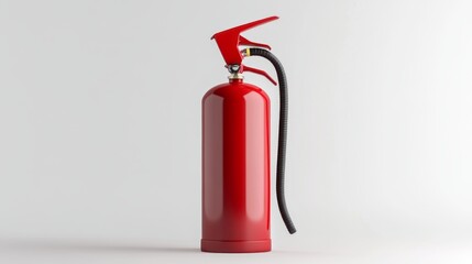 Obraz premium Realistic 3D Bright Red Fire Extinguisher - Isolated Image