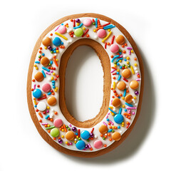 Weihnachtliche Buchstabenpl&auml;tzchen O mit Streuseln und Glasur