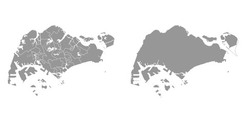 Singapore map with administrative divisions. Vector illustration. © Ruslan
