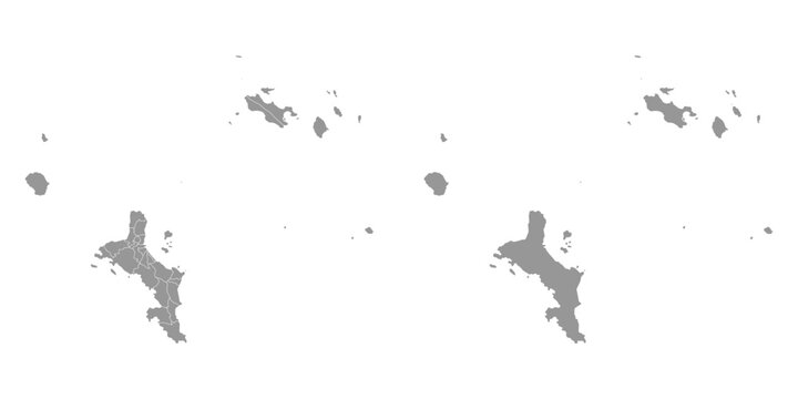 Seychelles map with administrative divisions. Vector illustration.