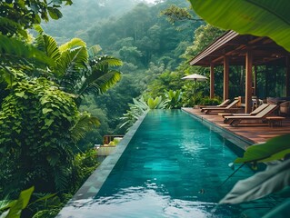 Lush Eco Retreat Pool Blends With Verdant Tropical Landscape