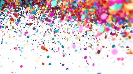 Fototapeta premium 3D Colorful Confetti Explosion Frozen in Mid-Air - Stock Photo