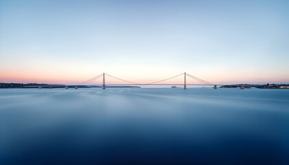 Obraz premium Sunset View of Bridge at Aarhus Bay Denmark