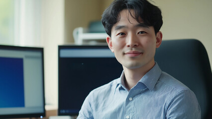 young business man working in office