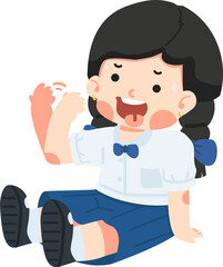 Cartoon girl in Hot Weather