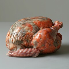 Whole Roasted Turkey on Neutral Background