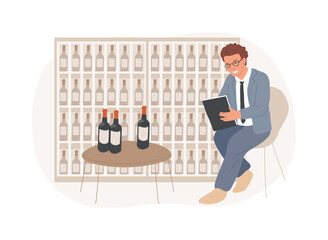 Creating wine list isolated cartoon vector illustrations.